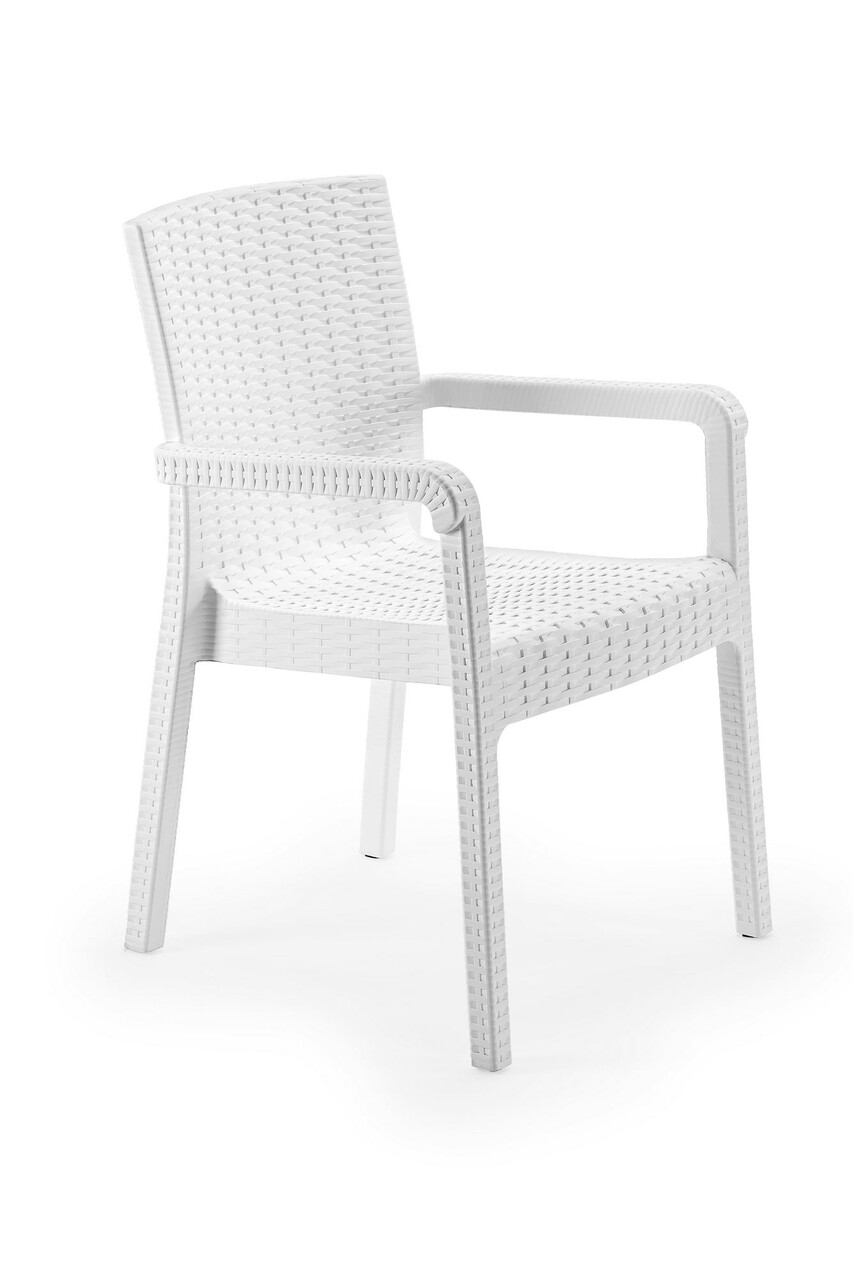 Scaun, Hanah Home, Rattan Royale, 55x87x43 cm, Alb - imagine 3